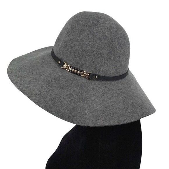 House of Harlow 1960‎ Womens Wool Felt Wide Brim Floppy Fedora Hat Gray One Size